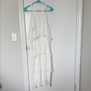 Elegant White Tiered Maxi Dress